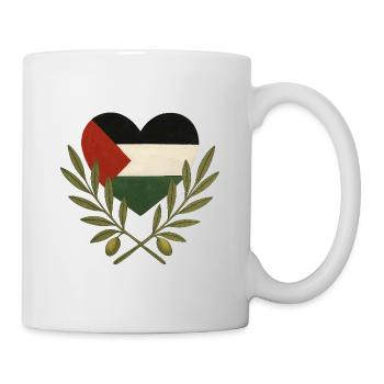 Herz Palästina – Solidarität - Tasse - Weiß - Rechts