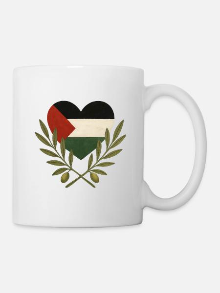 Cœur Palestine – Solidarité - Mug blanc - blanc