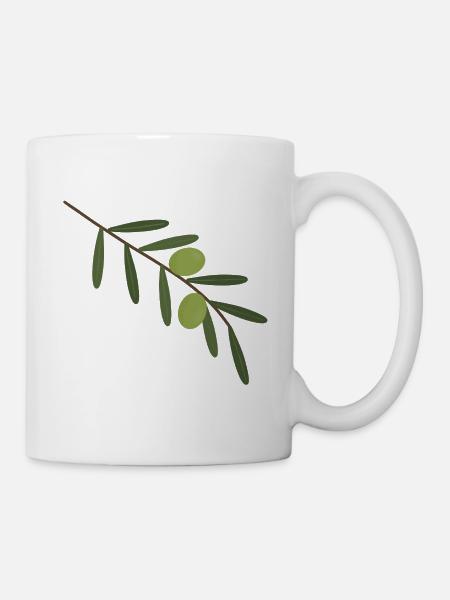 Olivenzweig - Tasse - Weiß