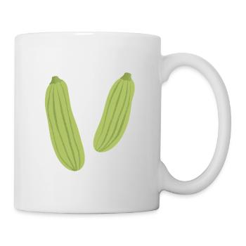 Gestreifte Zucchini - Tasse - Weiß - Rechts