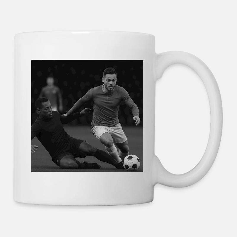 Dynamic Soccer Action Illustration - Mug - white