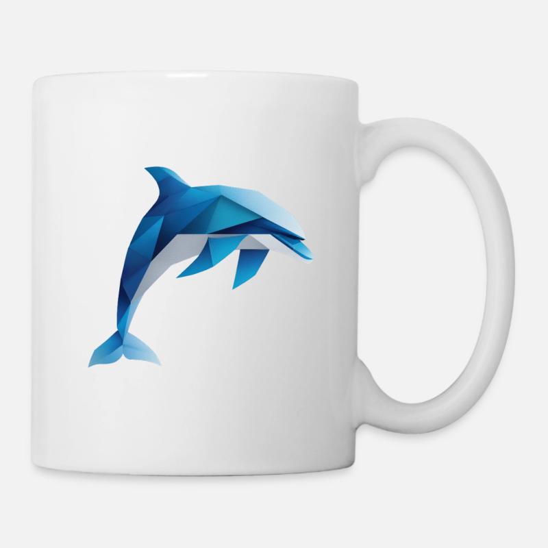 Tauchender Delfin, Wassertier - Tasse - Weiß