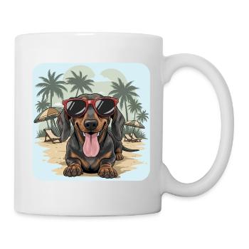 Dachshund Beach Dachshund Dachshund with Cool Goggles - Mug - white - Right