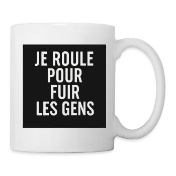 I ride to run away from people – Biker design - Mug - white - Right