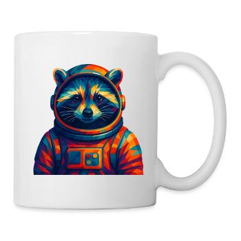 WPAP Style Animals - Astronaut Raccoon - Mug - white - Right