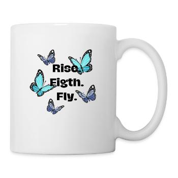 Se lever. Se battre. Mouche - Papillon - Mug blanc - blanc - Droite