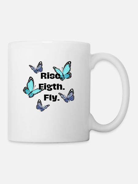 Rise. Fight. Fly - Butterfly - Mug - white