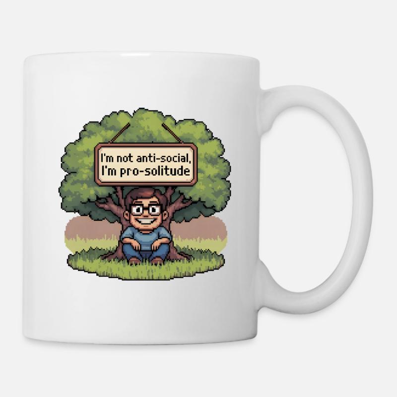 Pro Solitude Pixel Art Design - Mug blanc - blanc