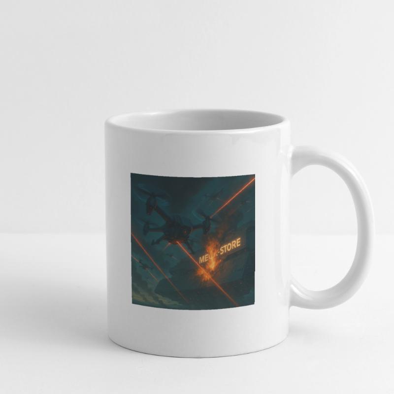 Futuristic Air Base Attack Image Mug
