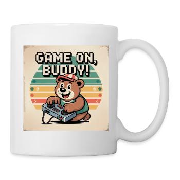 Mignon Teddy Bear Player sur T-shirt - Mug blanc - blanc - Droite
