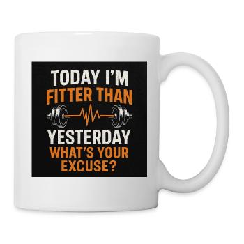 Motivation: Fitnessstudio, Fitnesstraining - Tasse - Weiß - Rechts