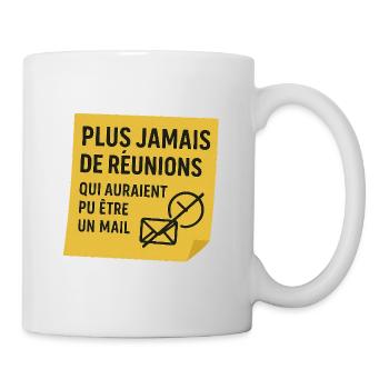 Retraite humoristique "Plus jamais de réunions" - Mug blanc - blanc - Droite