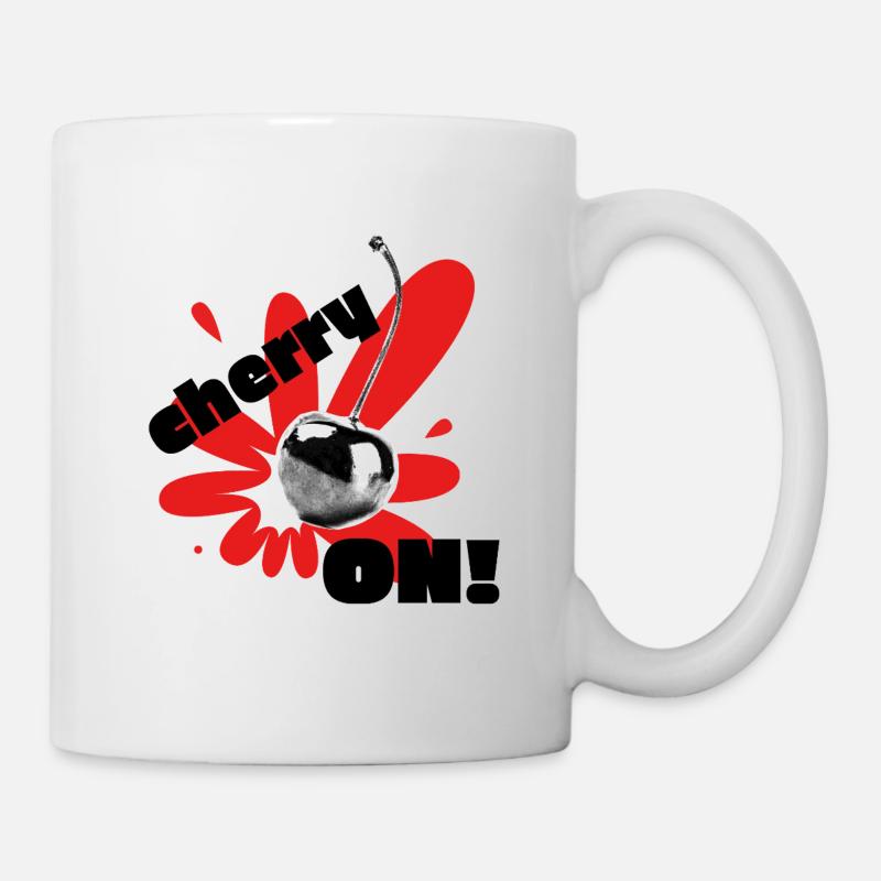 Kirsche auf! - Tasse - Weiß