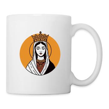 Crowned Saint with Cross in Medieval Icon Style - Mug - white - Right