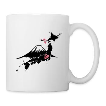 Berg Fuji mit Kirschblüten - Tasse - Weiß - Rechts