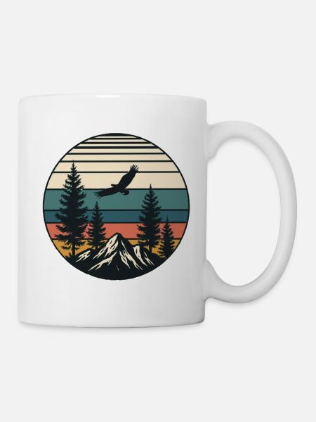 Paysage rétro vintage - Mug blanc - blanc