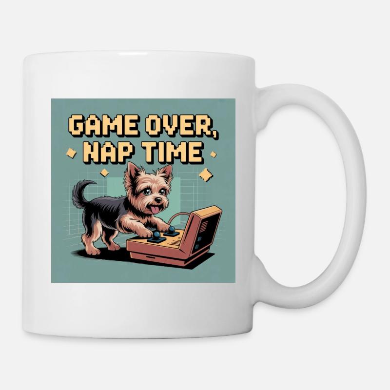Dog and Console: Virtual Gameplay - Mug - white
