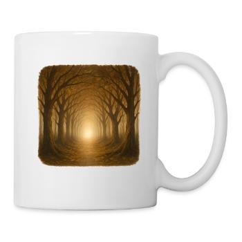 Mystyischer Herbstwald Sonnenlicht - Tasse - Weiß - Rechts