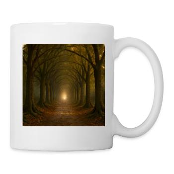 Mystical tree path in the autumn light - Mug - white - Right