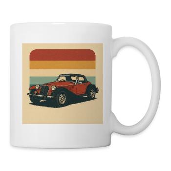 Vintage Roadster with Retro Horizon - Mug - white - Right