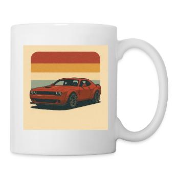 Muscle Car Rouge Design Rétro - Mug blanc - blanc - Droite