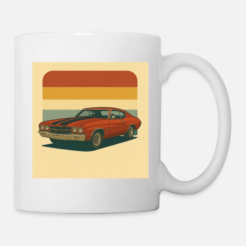 Vintage Muscle Car Retro Design - Mug - white