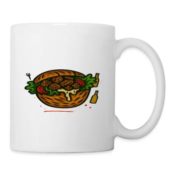 Coffee and cake illustration - Mug - white - Right