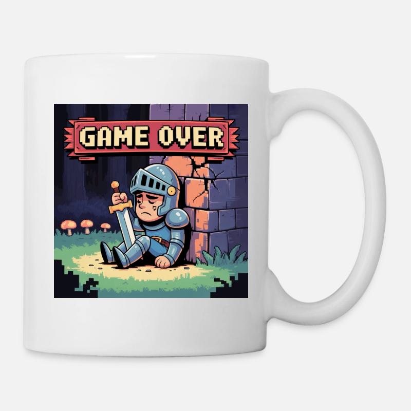 Un personnage de pixel brûlé par l’art - Mug blanc - blanc