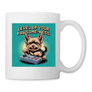 Chien de jeu mignon avec motif rétro - Mug blanc - blanc - Droite