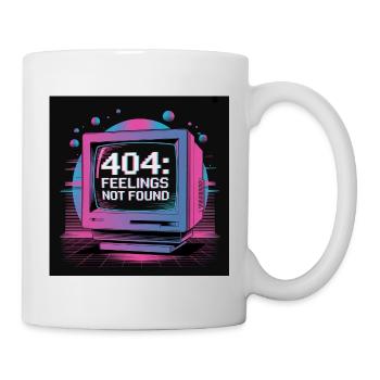 Retro Tech 404 Feelings Not Found Design - Mug - white - Right