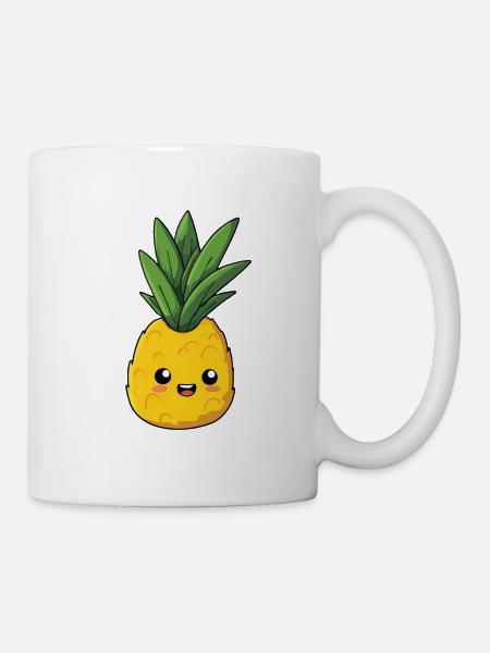 ananas content, expression innocente et mignonne - Mug blanc - blanc