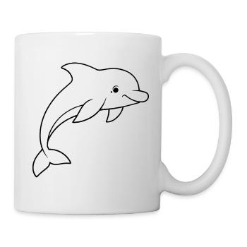Minimalistic Dolphin - Tasse - Weiß - Rechts