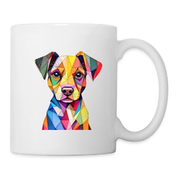 Colorful Geometric Pop Art Dog - Mug - white - Right