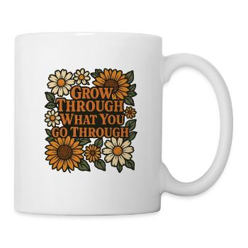 Motif floral avec citation motivante - Mug blanc - blanc - Droite