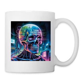 Crâne cyberpunk avec citations sur la technologie - Mug blanc - blanc - Droite