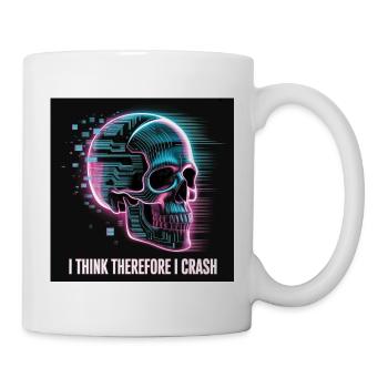 Cyberpunk Skull with Digital Glitch - Mug - white - Right