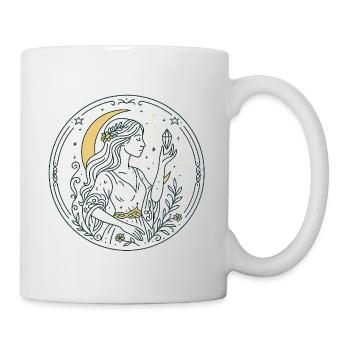Die Magierin - Ameyari Große Arkana Tarotkarte - Tasse - Weiß - Rechts