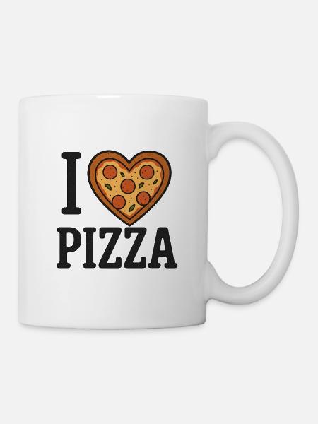 Pizza Lover Shirt – I Heart Pizza Design - Mug - white