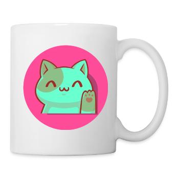 Chibi Kawaii Chat, Porte-bonheur, Po Art Rose - Mug blanc - blanc - Droite