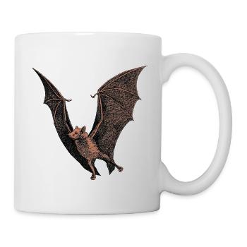 Vintage Fledermaus Halloween Party - Retro Style - Tasse - Weiß - Rechts