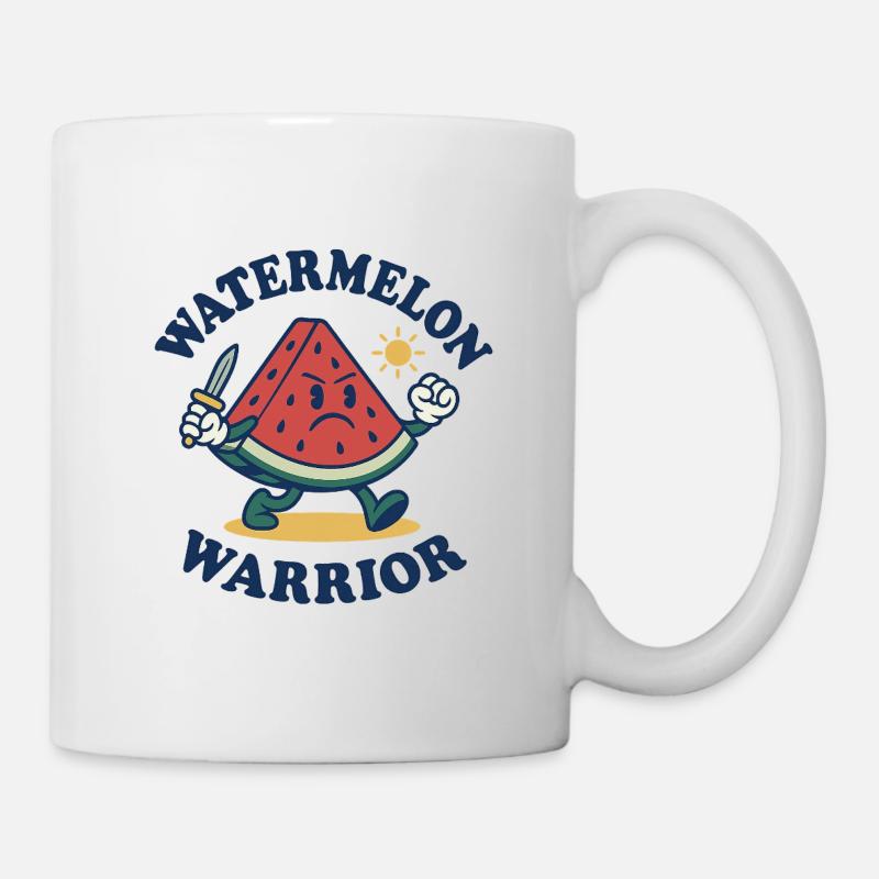 Wassermelonen-Krieger – Mutiges Schnittdesign - Tasse - Weiß