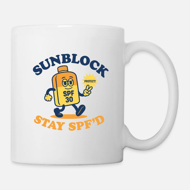 Sunblock Squad – Restez SPF’d Design - Mug blanc - blanc