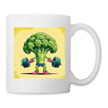 Centrale de brocoli avec haltère - Mug blanc - blanc - Droite