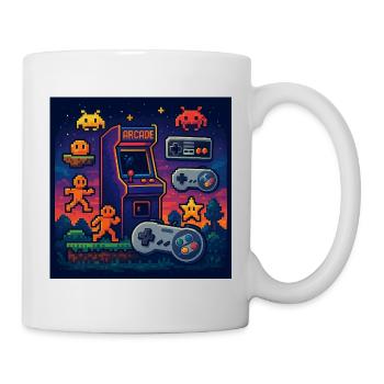 Retro-Pixel-Arcade-Gaming-Design - Tasse - Weiß - Rechts