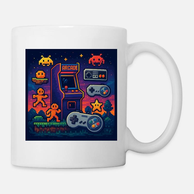 Conception de jeu d’arcade Pixel rétro - Mug blanc - blanc