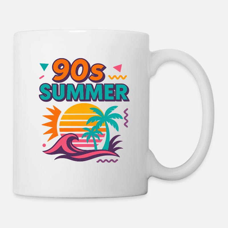 Années 90 Été Rétro Design - Mug blanc - blanc