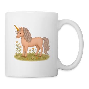 Cute vintage Unicorn in Flower Field - Mug - white - Right