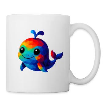 WPAP Polygon Kawaii Stil Wal Tiere - Tasse - Weiß - Rechts