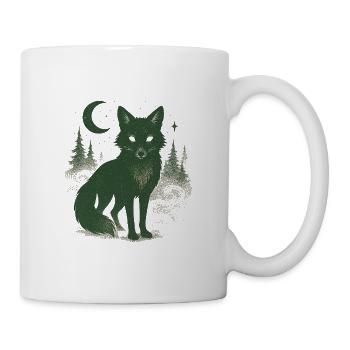 Mystischer Waldfuchs bei Mondnacht - Tasse - Weiß - Rechts