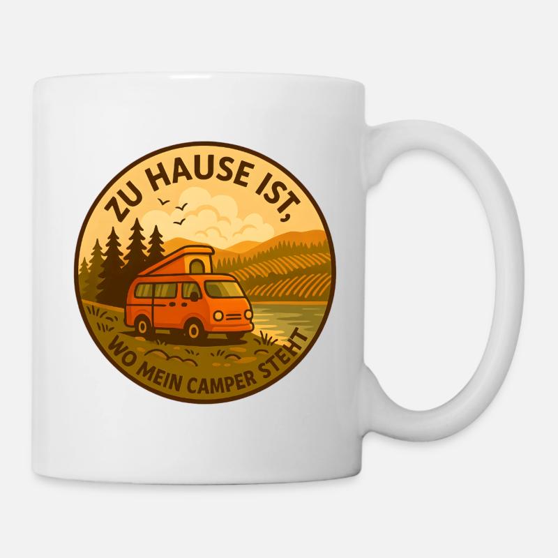 La maison est l’endroit où mon camping-car est garé - Mug blanc - blanc